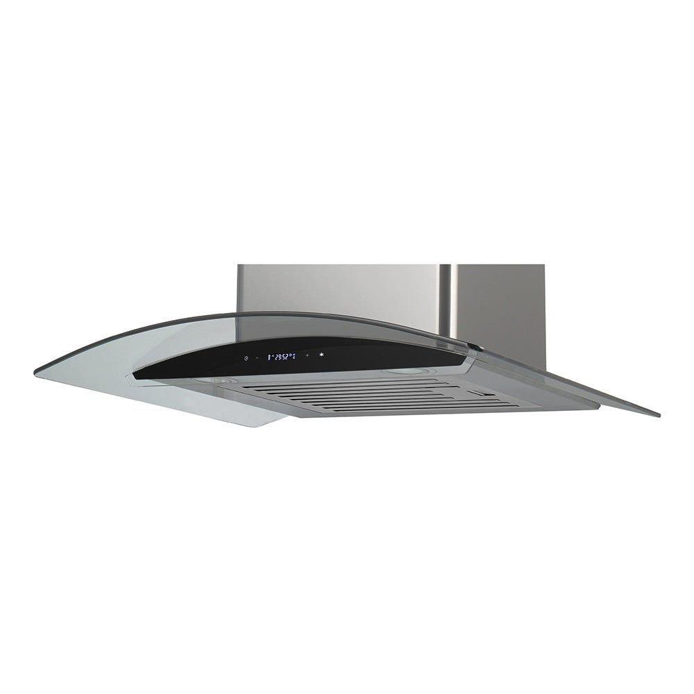 Inalto 60cm Curved Glass Canopy Rangehood ARGC60BTS, Front left view 2