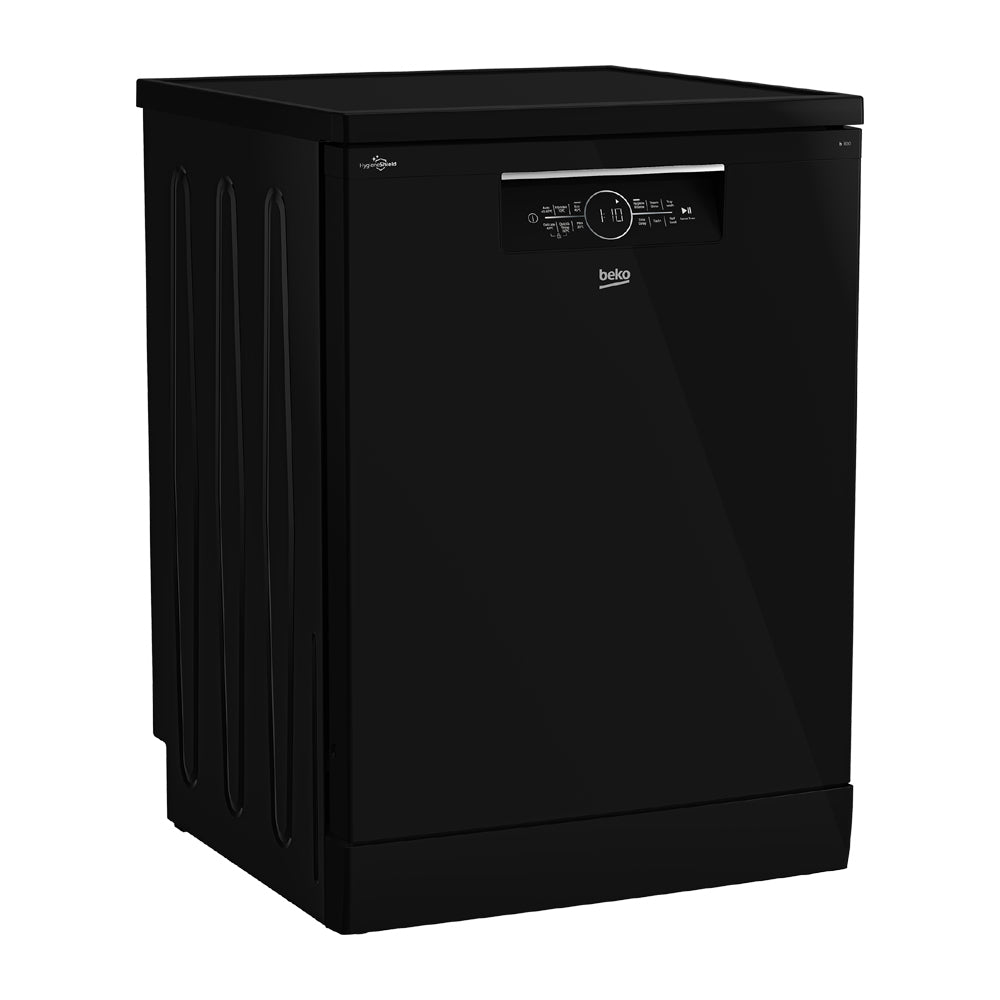 Beko BDFB1430B 14 Place Freestanding Dishwasher Black, Front right view