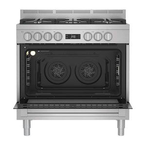 Beko 90cm Freestanding Oven BFC916GMX1, Front view with door open 2