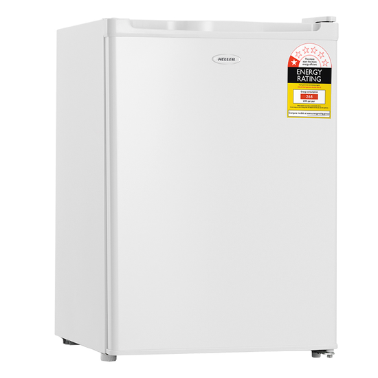 Heller BFH70 70L Mini Bar Fridge White, Front right view