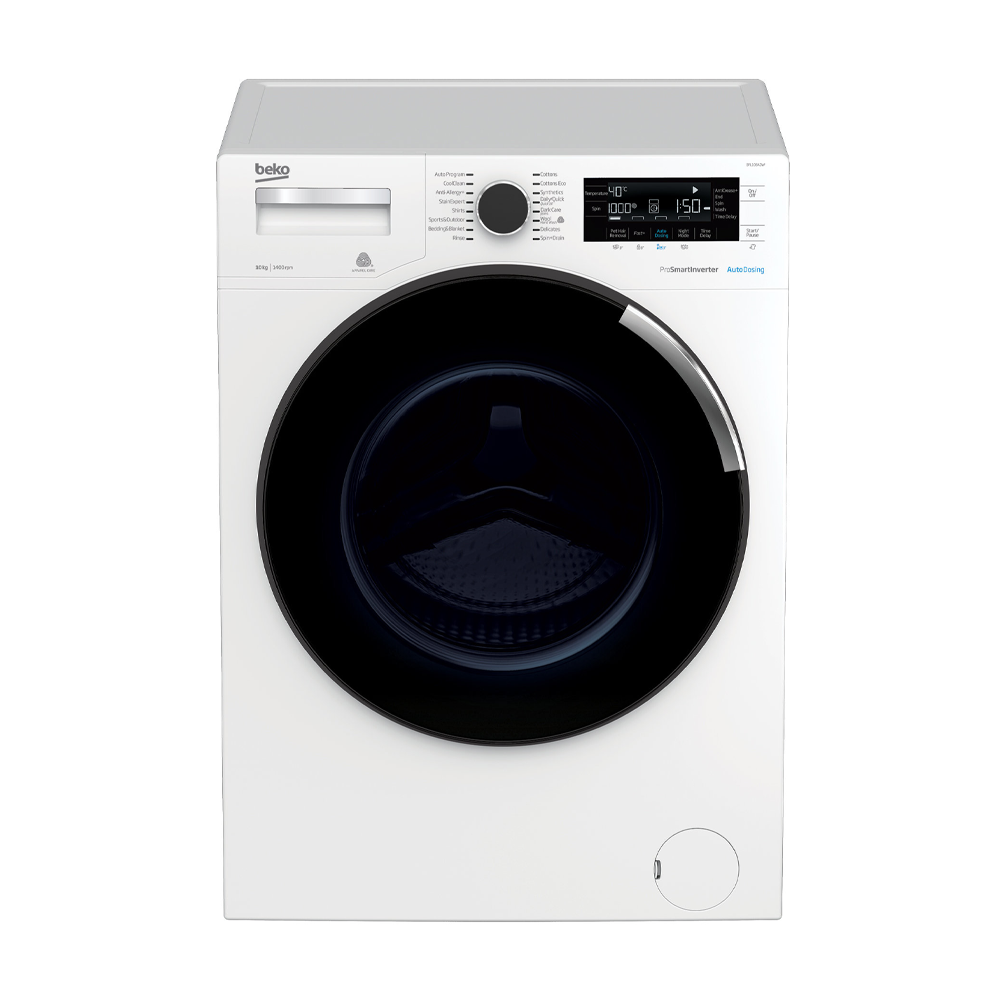 Beko 10kg Front Load Washing Machine with Autodose BFL103ADW, Front view