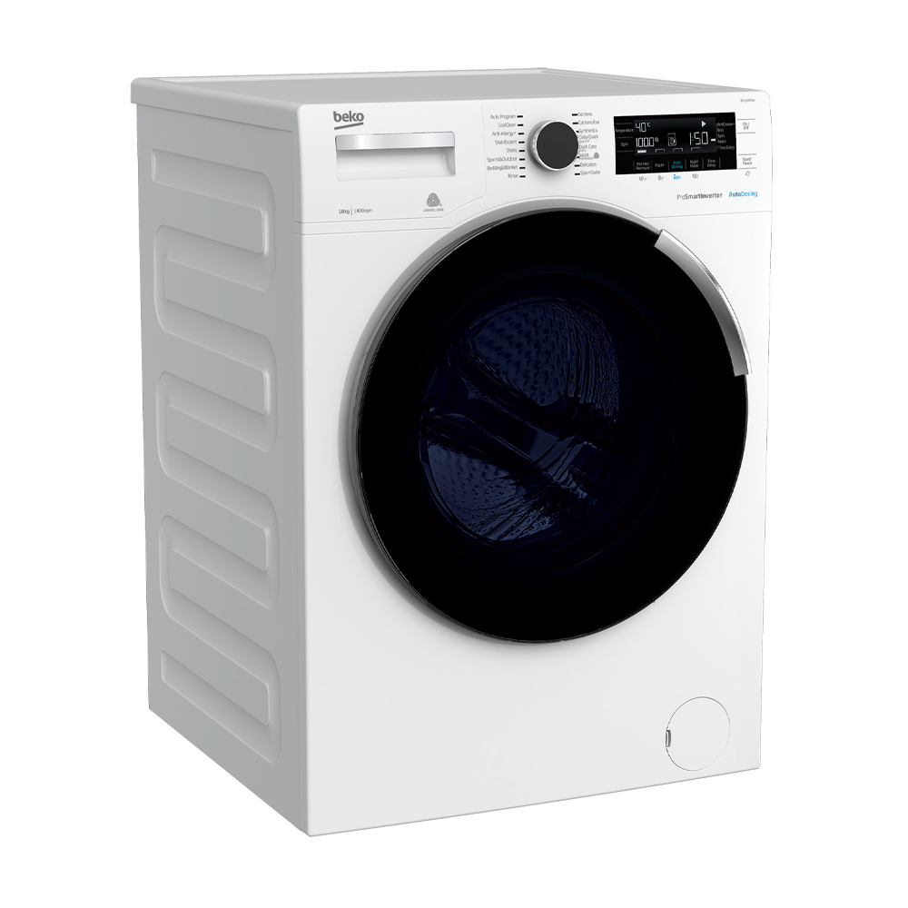 Beko 10kg Front Load Washing Machine with Autodose BFL103ADW, Front right view