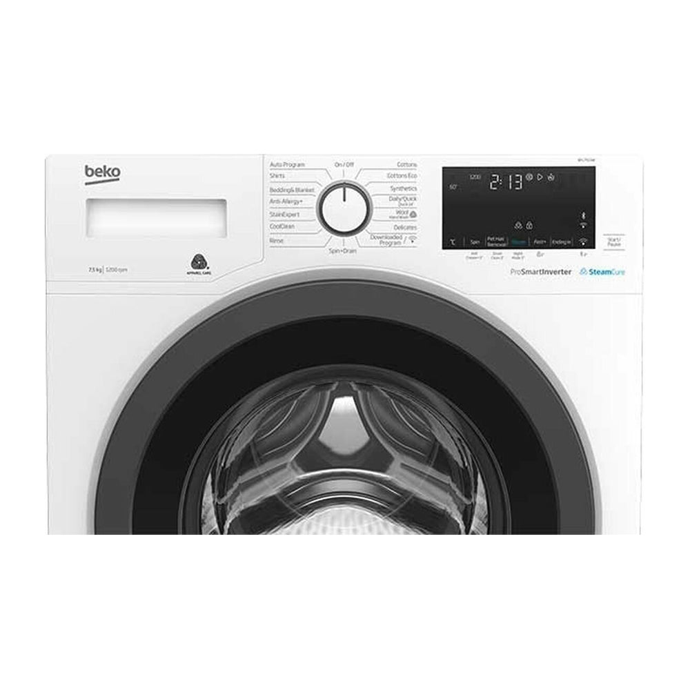 Beko 7.5kg Front Load Washing Machine BFL7510W, Panel perspective view