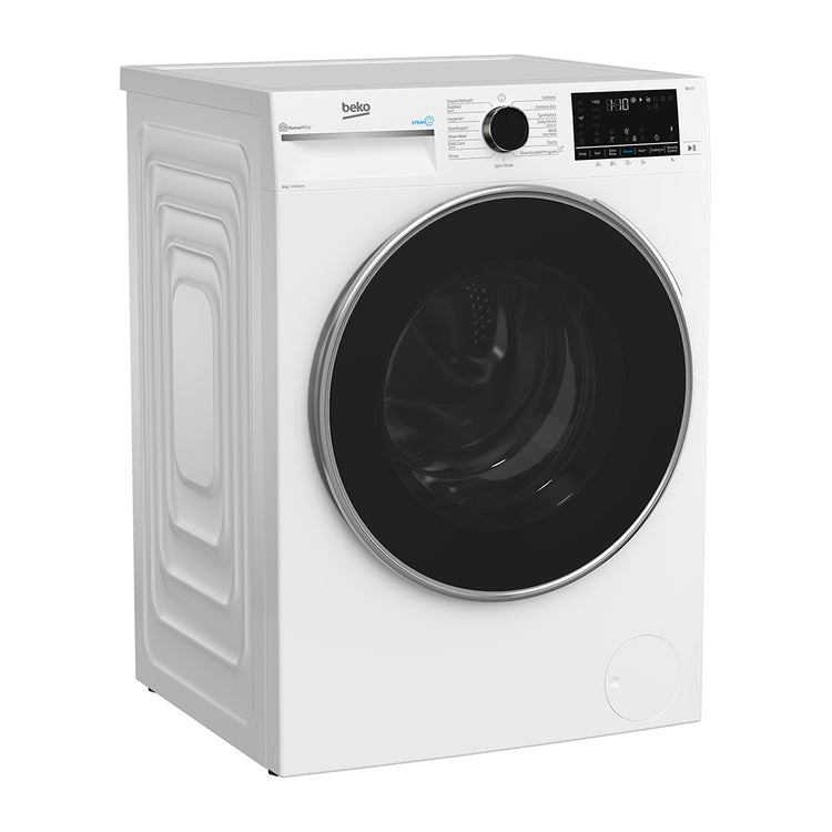 Beko 8kg Front Load Washing Machine with Steam BFLB8020W, Front right view