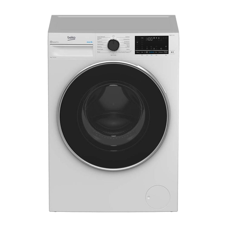 Beko 9kg Front Load Washing Machine with Autodose and Steam BFLB902ADW, Front view