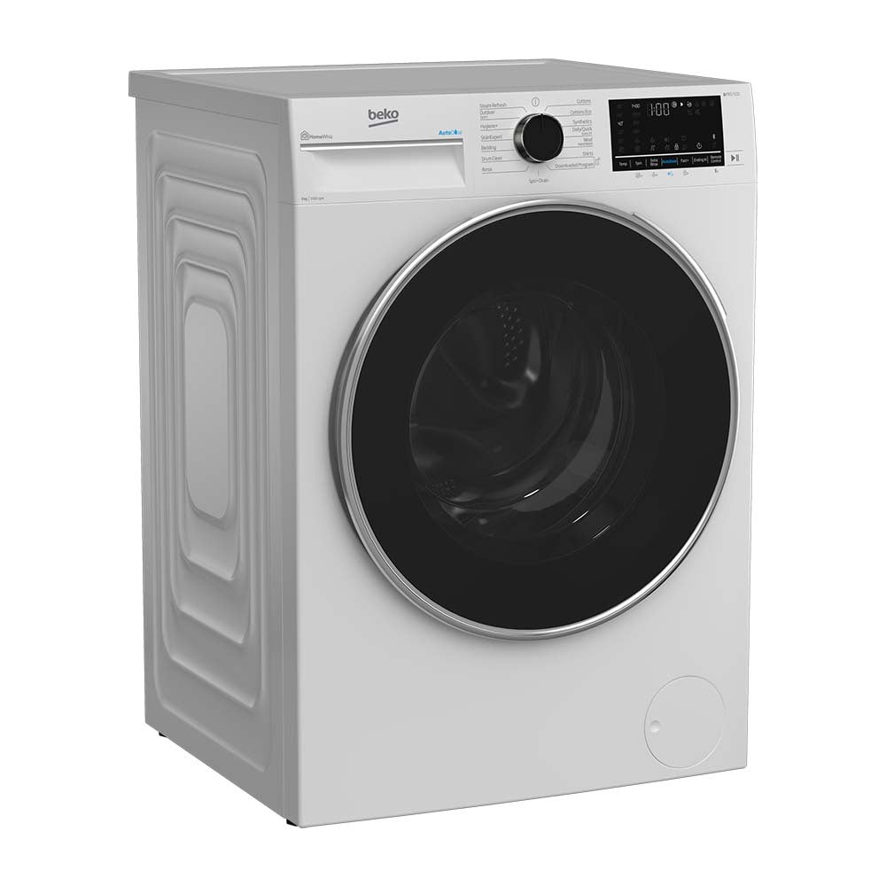 Beko 9kg Front Load Washing Machine with Autodose and Steam BFLB902ADW, Front right view