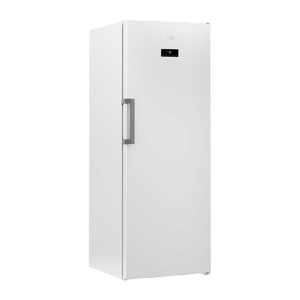 Beko 404L Frost Free Upright Freezer White BVF404W, Front right view