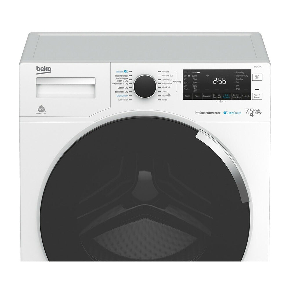 Beko 7.5kg/4kg Washer Dryer Combo - BWD7541IG, Front top view