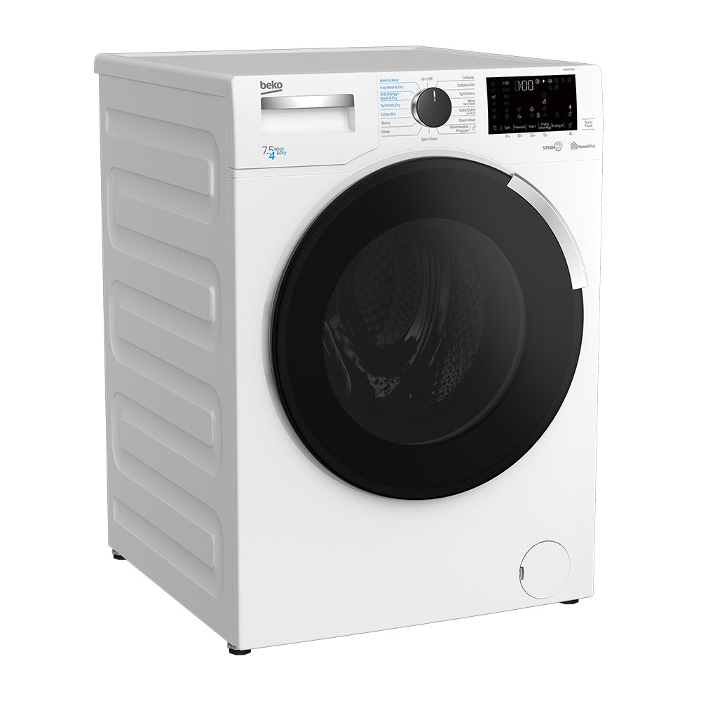 Beko 7.5kg 4kg Washer Dryer Combo BWD7541W, Front right view