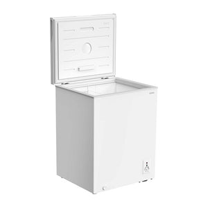 CHiQ 99L Hybrid Chest Freezer CCF099DW, Front right view with top open