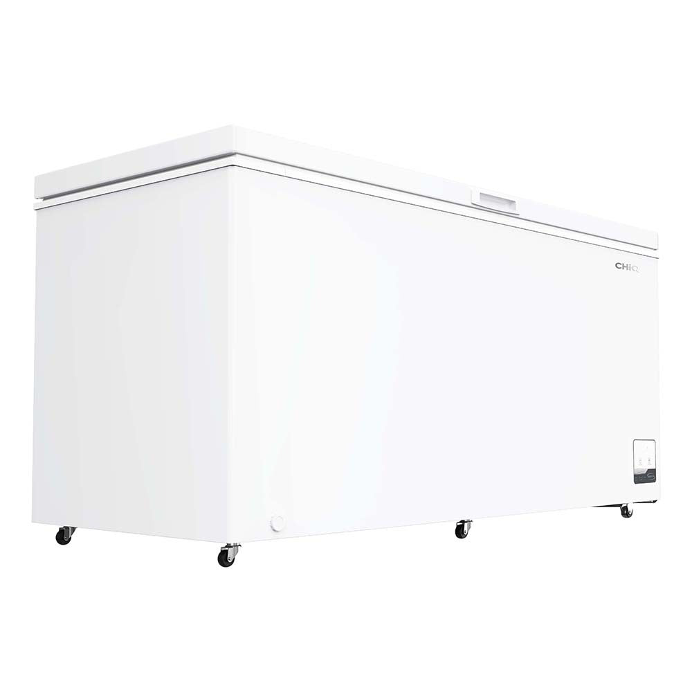 CHiQ CCF500WE 500L Hybrid Chest Freezer White, Front right view