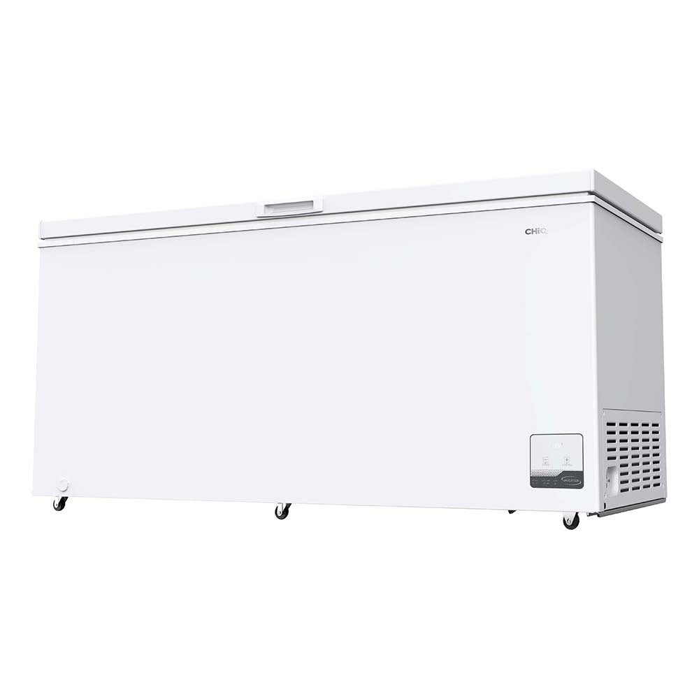 CHiQ CCF500WE 500L Hybrid Chest Freezer White, Front left view