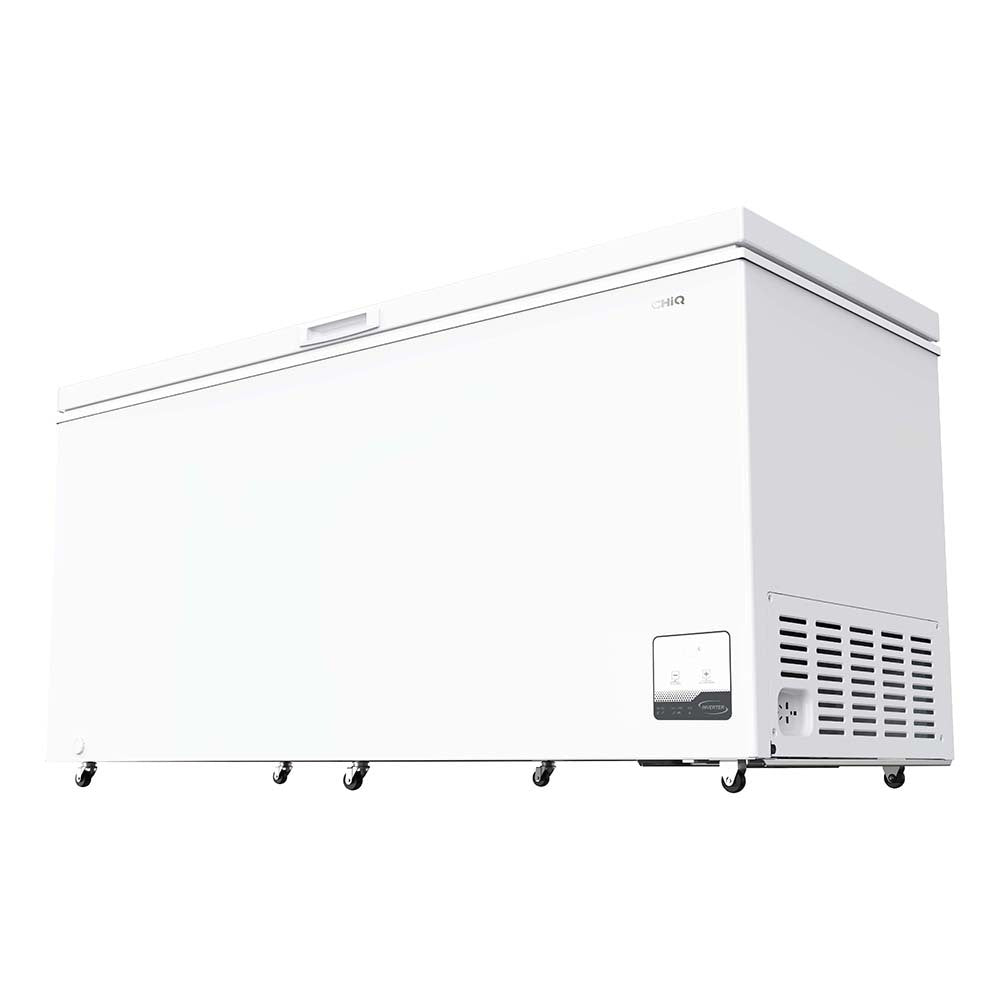 CHiQ CCF500WE 500L Hybrid Chest Freezer White, Front left view