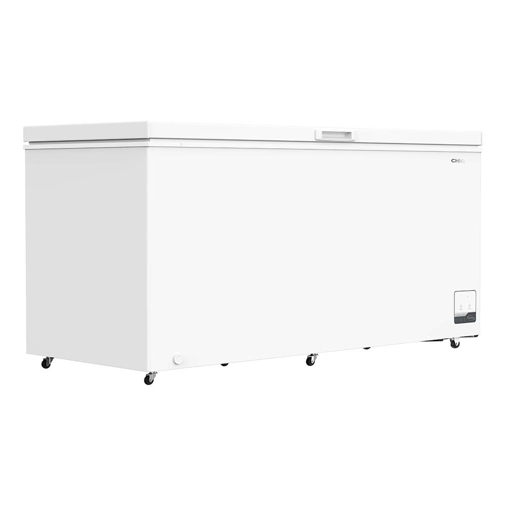 CHiQ CCF500WE 500L Hybrid Chest Freezer White, Front right view 