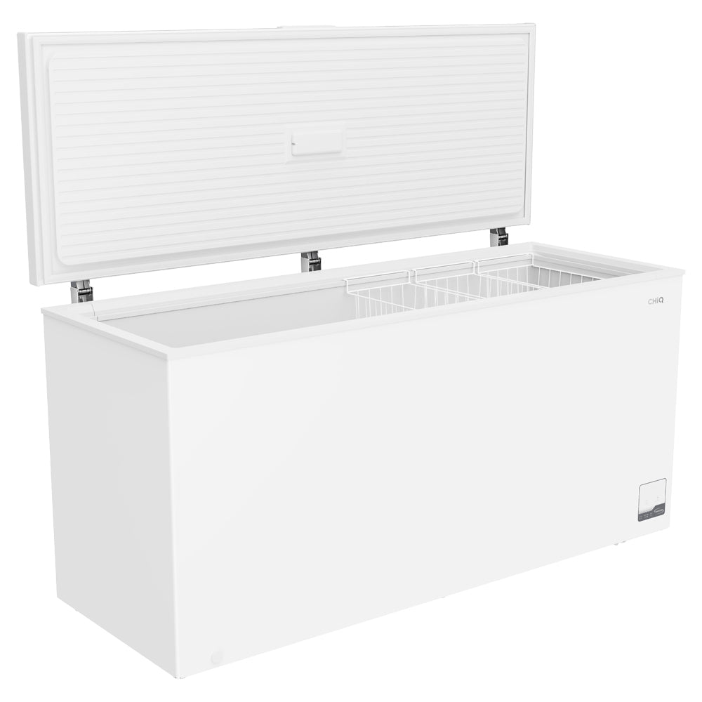 CHiQ CCF700WE 700L Hybrid Chest Freezer, Front view with door open