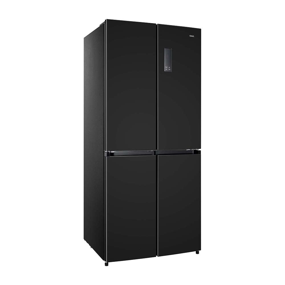 CHiQ CFD501NB 502L French Door Fridge Black, Front right view 