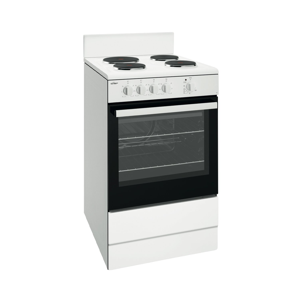 Chef CFE532WB 54CM Upright Freestanding Electric Oven White