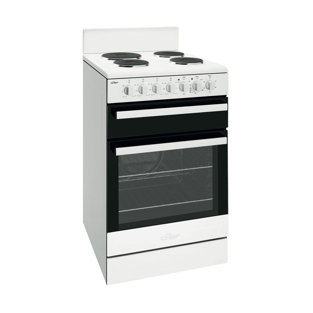 Chef CFE535WB 54CM Upright Freestanding Electric Oven White