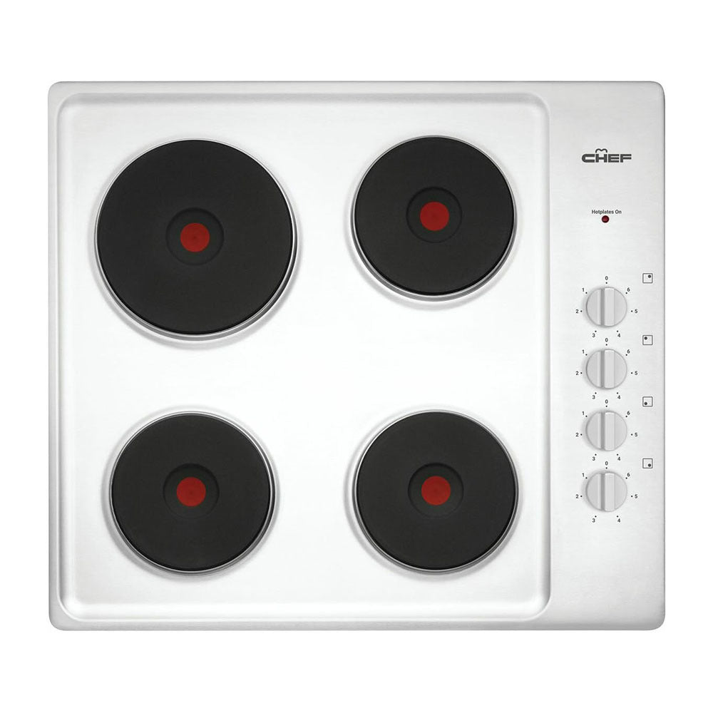 Chef CHS642SB 60cm 4 Zone Electric Solid Cooktop Stainless Steel