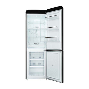 CHiQ 231L Bottom Mount Fridge Black CRBM229NB, Front view with door open