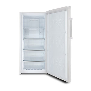 CHiQ 311L Hybrid Fridge Freezer White CSH311NWR, Front view with door open