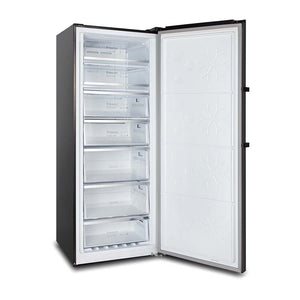 CHiQ 380L Hybrid Fridge Freezer CSH379NBSR, Front right view with door open