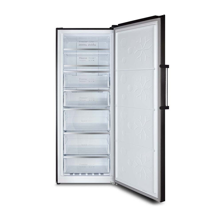 CHiQ 380L Hybrid Fridge Freezer CSH379NBSR, Front view with door open