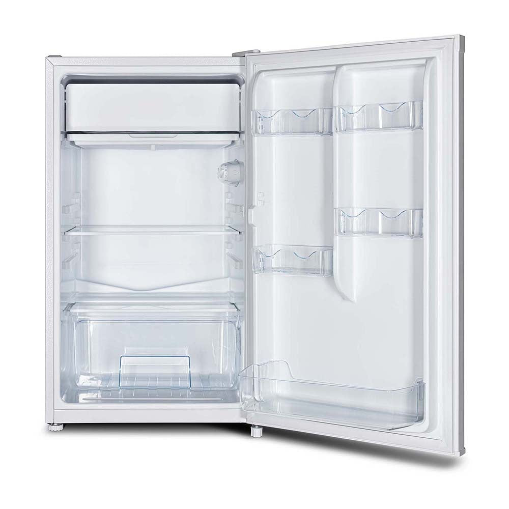 CHiQ CSR125DW 125L Bar Fridge White, Front view with door open