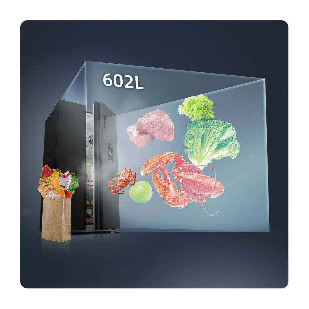 CHiQ CSS600BD 602L Side by Side Refrigerator