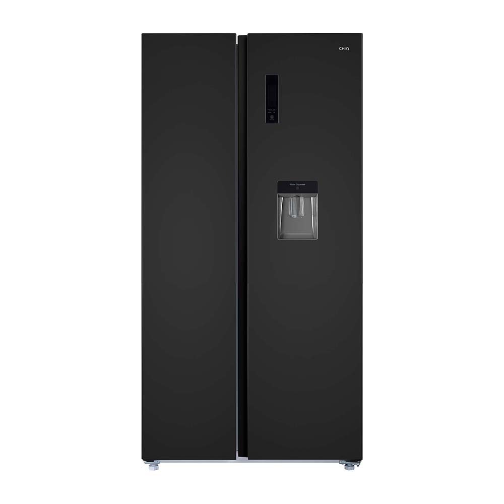 CHiQ 622L Side By Side Fridge Black CSS617NBD, Front view