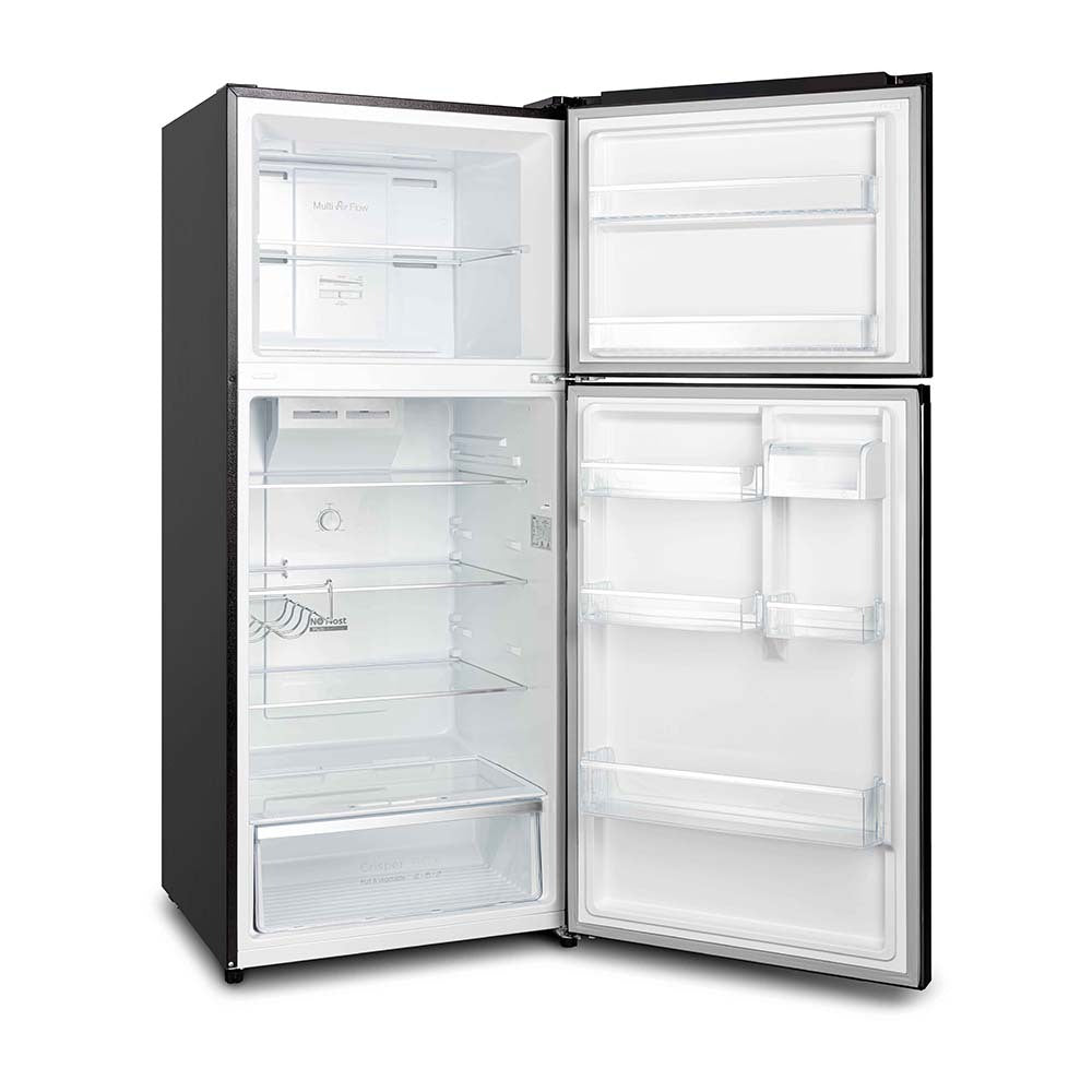 CHiQ 410L Top Mount Fridge CTM407NB, Front right view with doors open