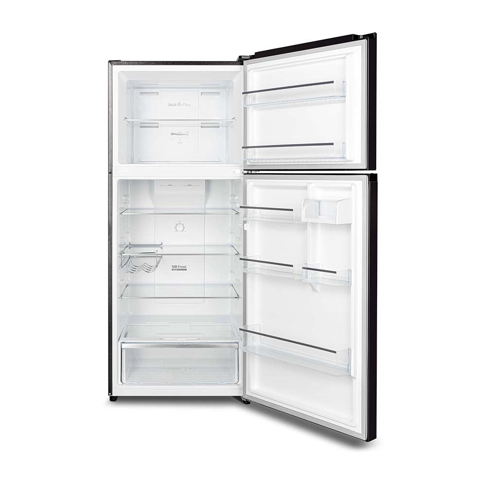 CHiQ 410L Top Mount Fridge CTM407NB, Front view with doors open