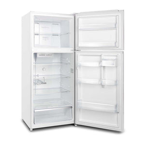 CHiQ 410L Top Mount Fridge White CTM410NW, Front right view with doors open
