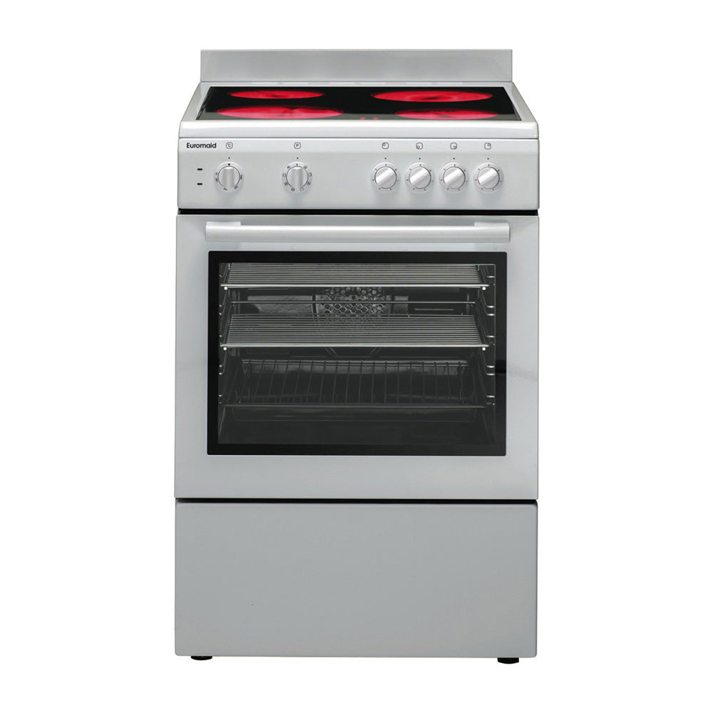 Euromaid CW60 60cm White Electric Oven + Ceramic Cooktop at Appliance Giant