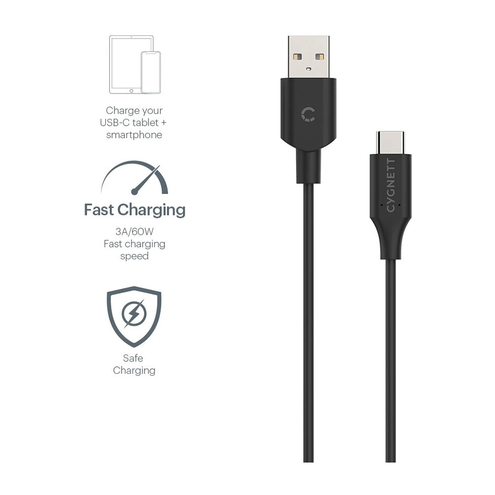 Cygnett CY2727PCUSA 10cm Black USB-C 2.0 to USB-A Cable