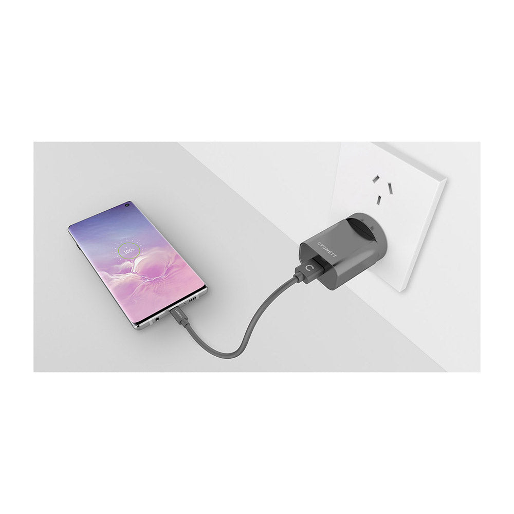 Cygnett CY3081POPLU PowerPlus 18W Wall Charger with USB-C to USB-A Cable