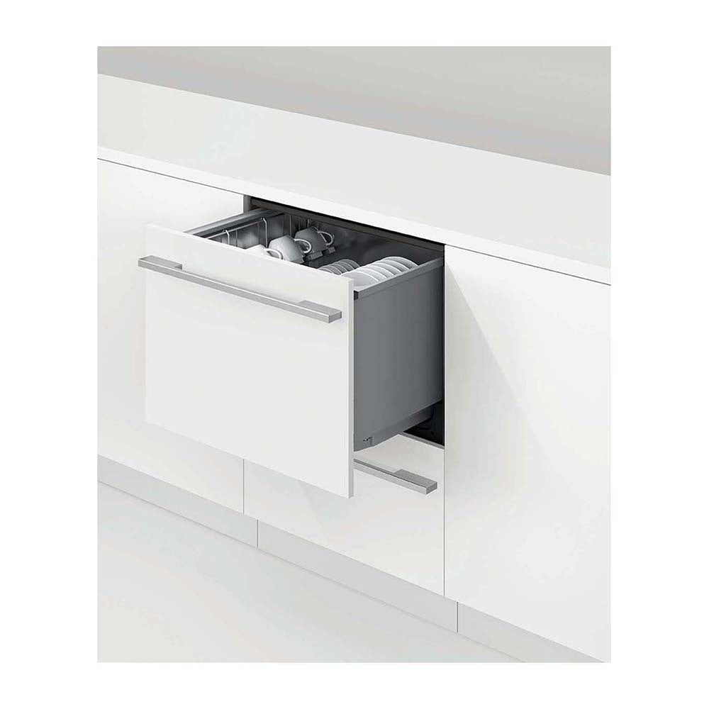 Fisher & Paykel DD60DTX6I1 Integrated Double DishDrawer Dishwasher, Front left view