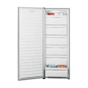 Fisher & Paykel E388LXFD1 389L Frost Free Upright Freezer Stainless, Front view with door open