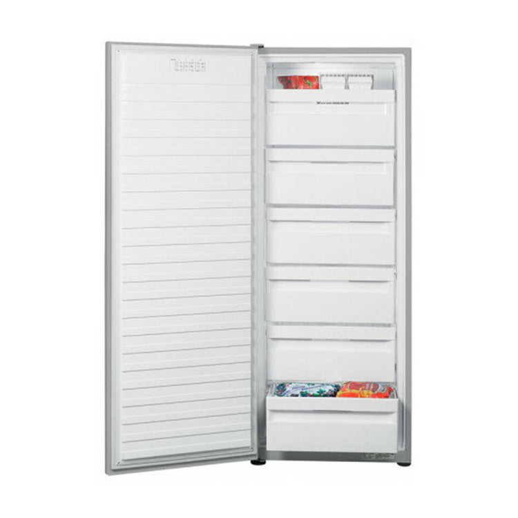 Fisher & Paykel E388LXFD1 389L Frost Free Upright Freezer Stainless, Front view with door open