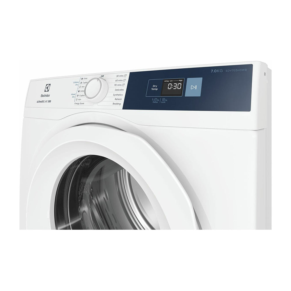 Electrolux 7kg Vented Dryer EDV705H3WB, Front top left view