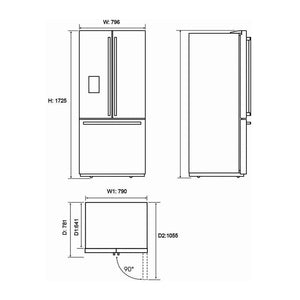 Electrolux EHE5267SC 491L French Door Fridge Stainless Steel