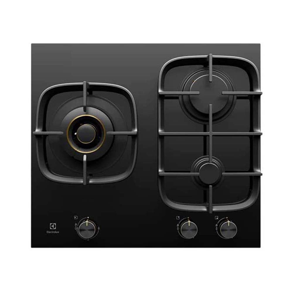 Electrolux 60cm UltimateTaste 900 3 Burner Gas Cooktop EHG635BE, Top view