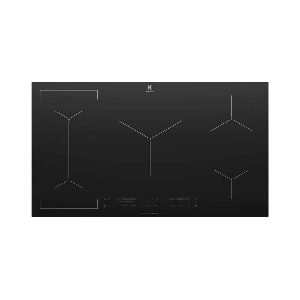 Electrolux 90cm UltimateTaste 700 5 Zone Induction Cooktop EHI955BE, Top view