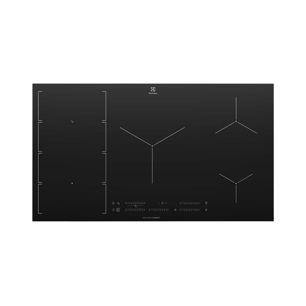 Electrolux 90cm UltimateTaste 700 7 Zone Induction Cooktop EHI977BE, Top view