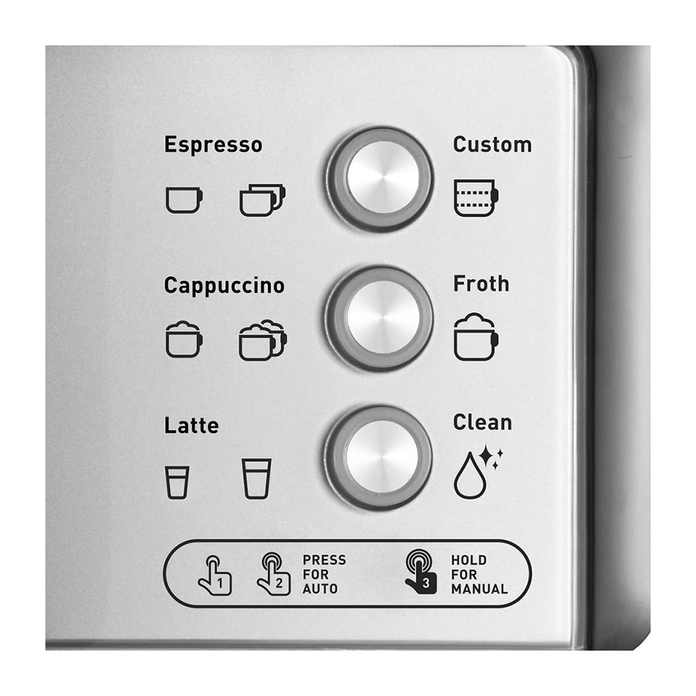 Sunbeam EM5000 Cafe Barista Milk Coffee Machine, Panel perspective view 2