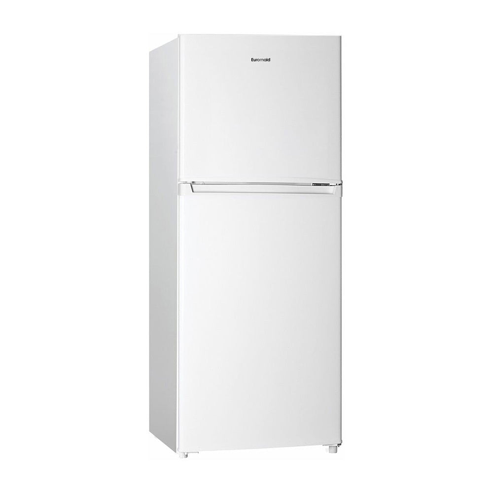 Euromaid 311L Top Mount Fridge White ETM311W, Front right view