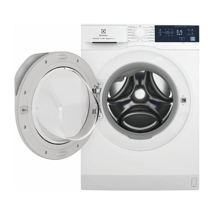 Electrolux 7.5kg Front Load Washing Machine EWF7524D3WB, Front view with door open