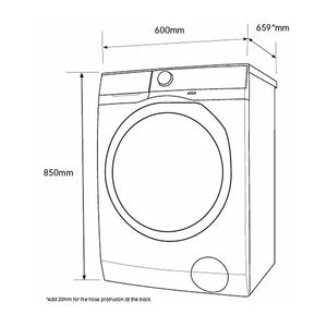 Electrolux 9kg Front Load Washing Machine EWF9024CDWA, Dimensions