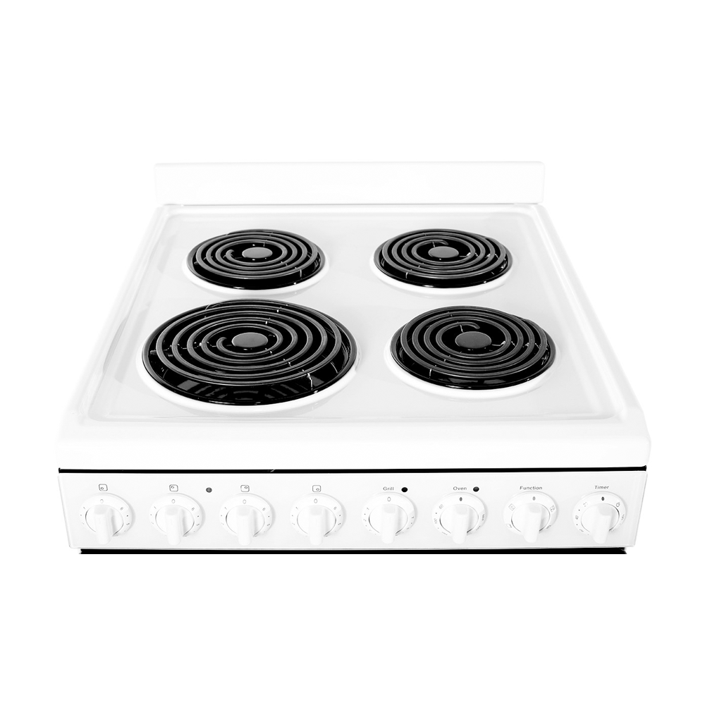 Euromaid F54RW White Electric Oven with Coil Cooktop