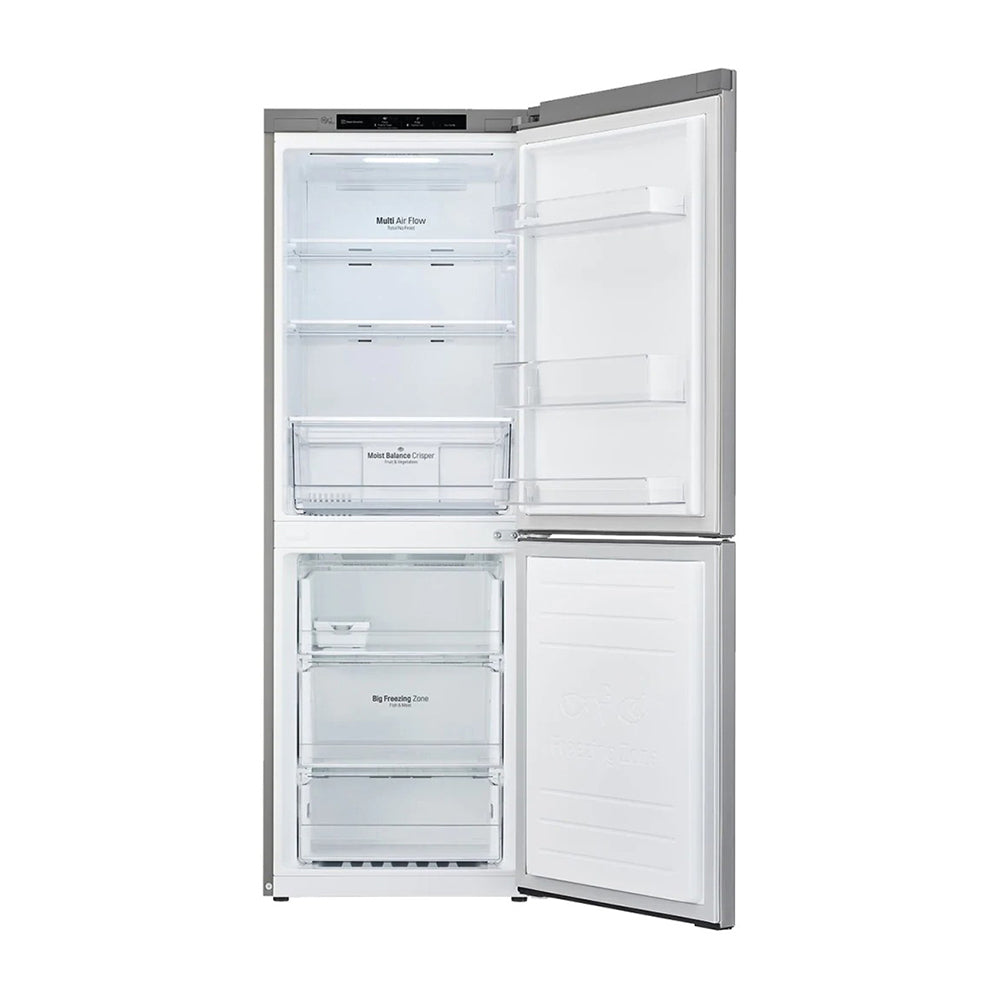 LG 306L Bottom Mount Fridge Stainless Steel GB-335PL, Front view with open door 2